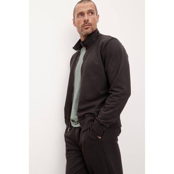 Velvet by Graham & Spencer Terry Mock Neck Zip Sweatshirt in Brimstone L - Picture 2 of 4